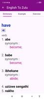 English To Zulu Dictionary screenshot 1