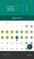 Planificar vacaciones Calendar capture d'écran 1