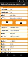 2 Schermata Helmert 7 parameter transformation calculator