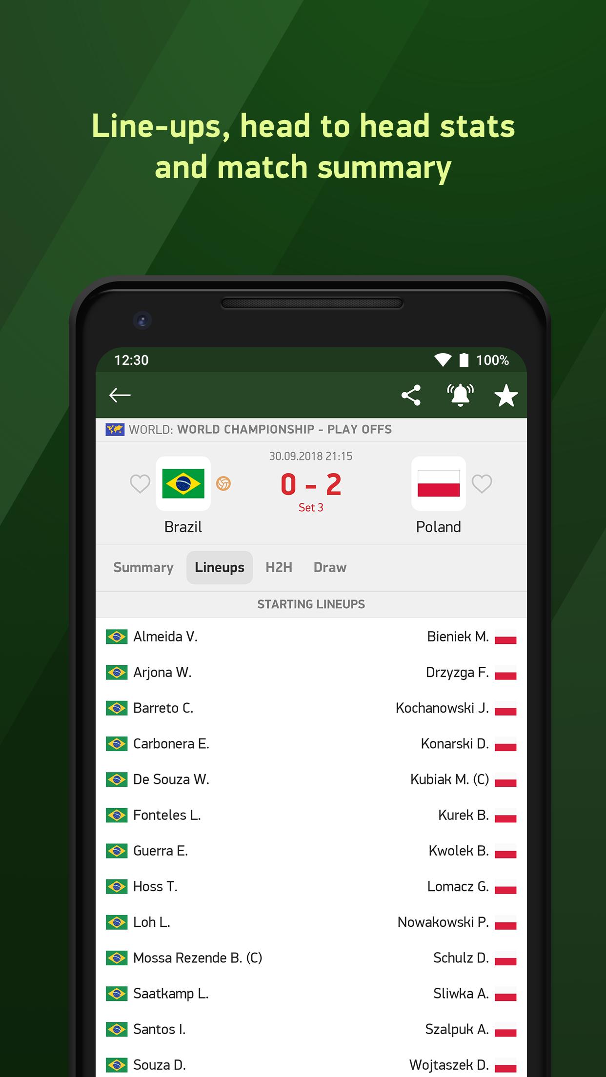Volleyball 24 - live scores for Android - APK Download
