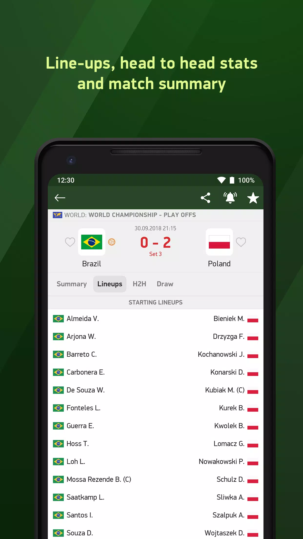 Volleyball 24 - live scores APK pour Android Télécharger