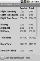 برنامه‌نما Aviation Pilot LogBook عکس از صفحه
