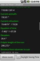 Solar and Moon Calculator اسکرین شاٹ 3