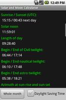 Solar and Moon Calculator screenshot 2