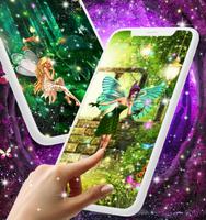 Forest fairy magical wallpaper पोस्टर