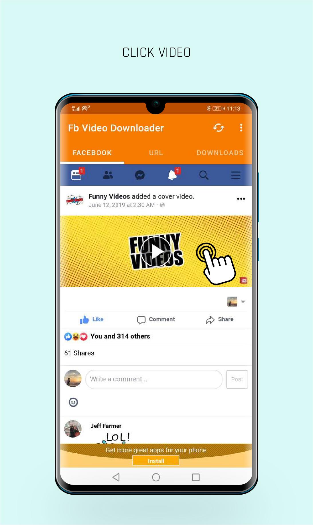 Android 用の Facebook用動画ダウンローダー Apk をダウンロード