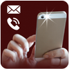Flash op de oproep en SMS-icoon