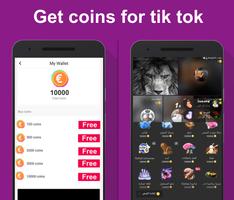 Earn Coins for Tik Tok Live Affiche