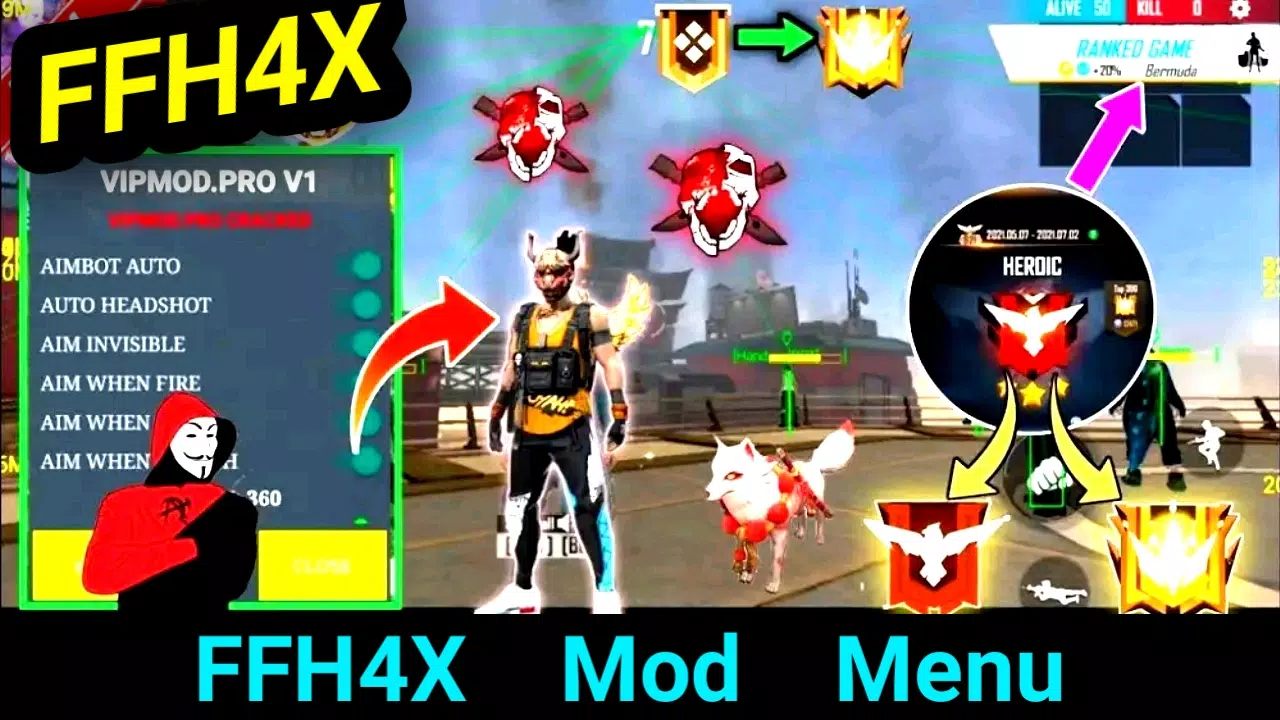 Baixar FFH4X Mod Menu Fire Hack FF APK para Android