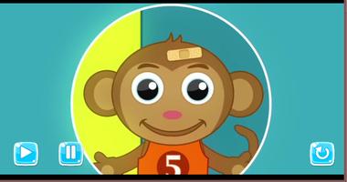 five little monkeys kids favorite rhyme song پوسٹر