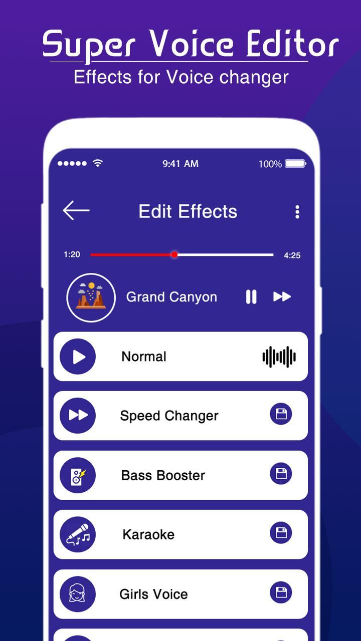 Voice Editor. Voice Changer app.