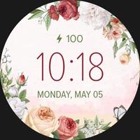 Flower Watch Face for Wear OS imagem de tela 2