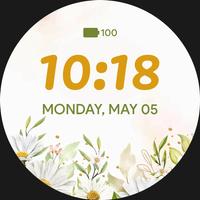 Flower Watch Face for Wear OS imagem de tela 3
