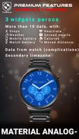 Material Analogic Watch Face captura de pantalla 3
