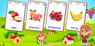 Früchte Karten :Lerne Englisch