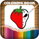 Fruits Vegetables Coloring Book Game-icoon