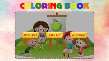 Fruits Vegetables Coloring Book Game Affiche