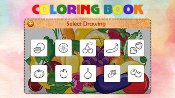 Fruits Vegetables Coloring Book Game Ekran Görüntüsü 1