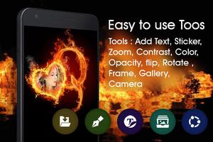 برنامه‌نما Fire Text Photo Frame عکس از صفحه