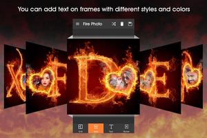 Fire Text Photo Frame imagem de tela 2