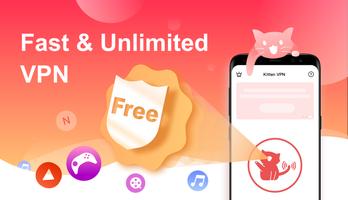 VPN Kitten: Free Unlimited VPN Proxy & Secure WiFi پوسٹر