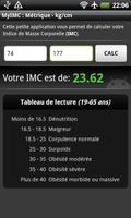 Calculateur d'IMC (free) capture d'écran 2