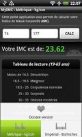 Calculateur d'IMC (free) capture d'écran 3