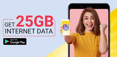 Daily 25 GB Internet Data App الملصق