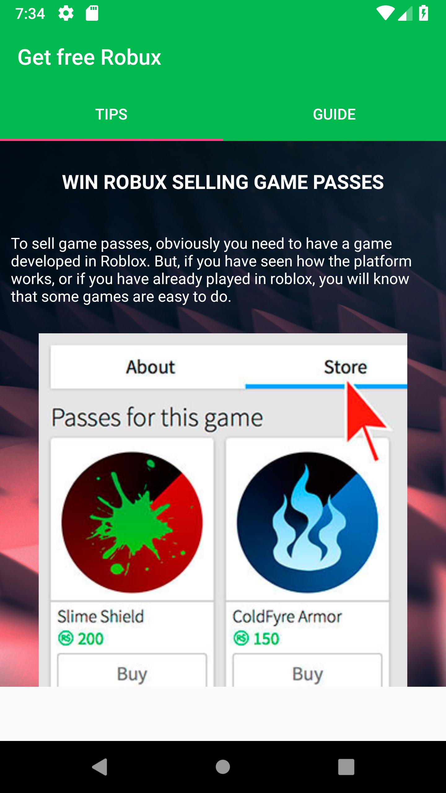 robux earn tips app screen apk