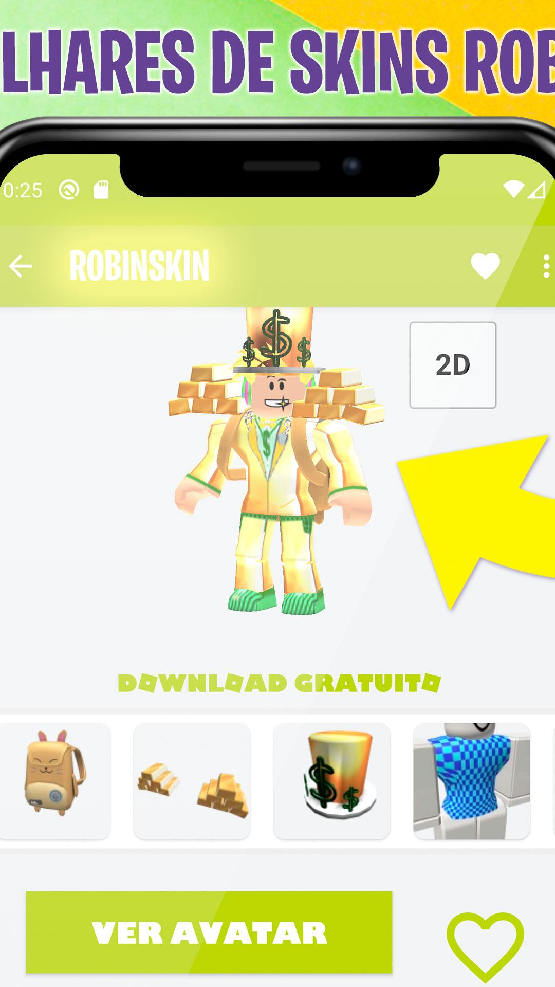 Meu Roblox Skins Sem Robux Gratis Robinskin Para Android Apk Baixar - como comprar alguma coisa no roblox com robux sem pagar