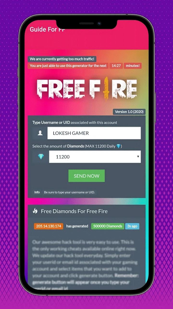 free fire server diamond free