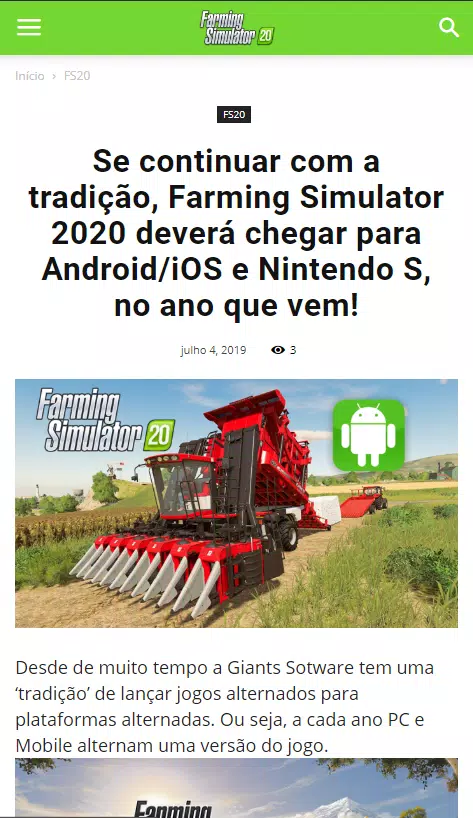 Tractor Farming Simulator 20 - Melhores Noticias APK for Android