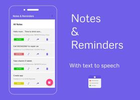 Notepad notes with reminder (Play notes loudly) Affiche