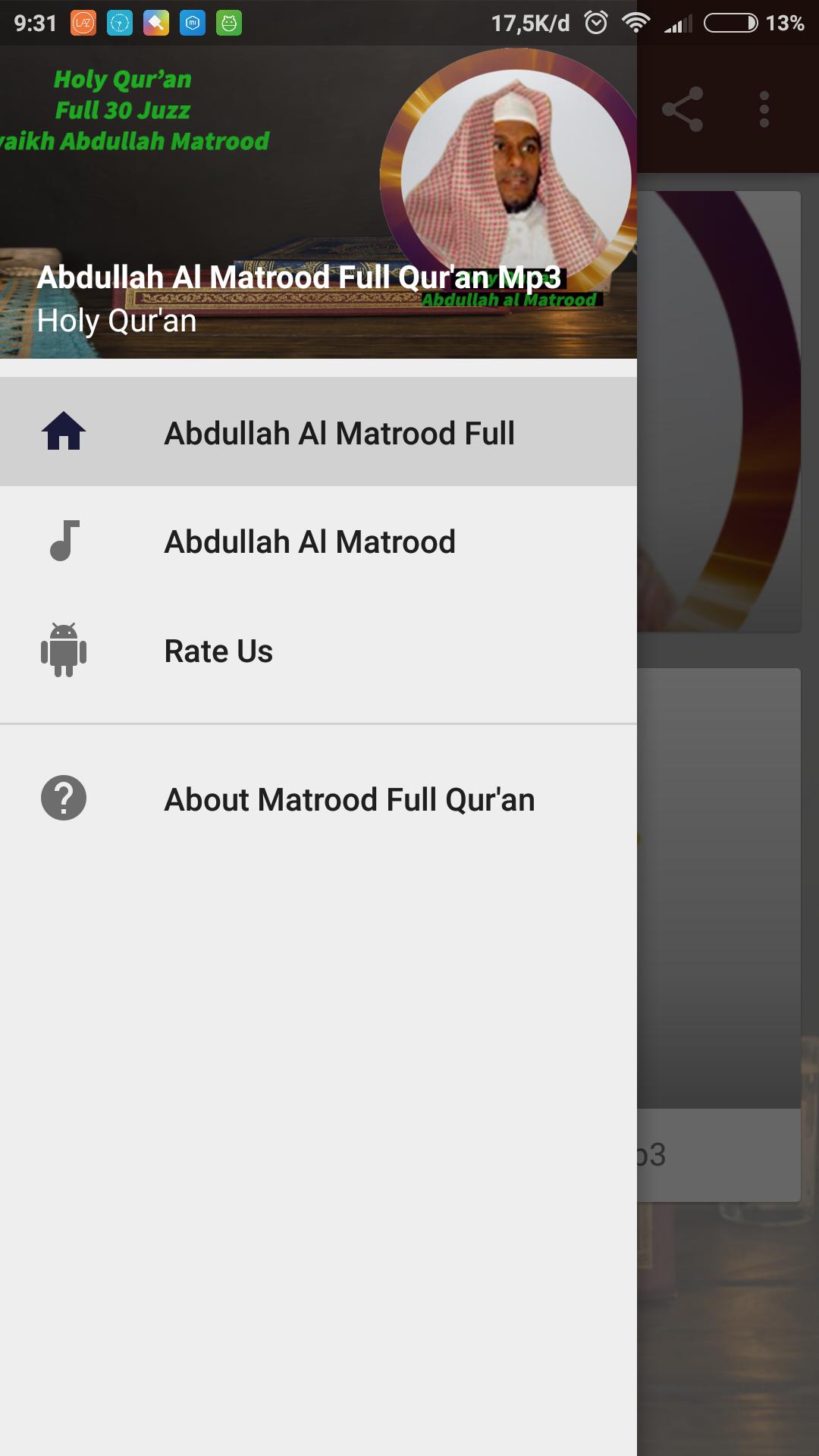 Abdullah Al Matrood - Full Quran Mp3 APK for Android Download