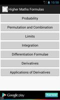 Higher Maths Formulas poster