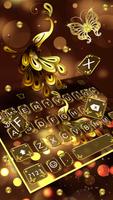 Golden Glitter Butterfly Theme Keyboard screenshot 1