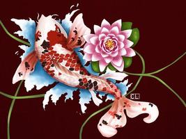 Koi Fish Art HD Wallpaper پوسٹر