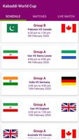 Kabaddi World Cup 2020 - Live Score - Schedule Affiche