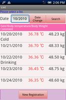 BasalBodyTemperature Rec Lite capture d'écran 2