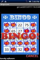 BingoCard capture d'écran 1