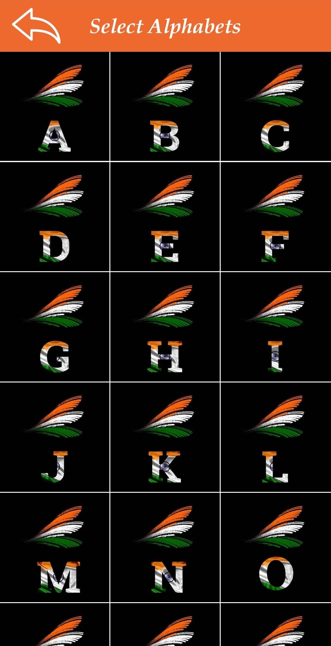 Indian Flag Alphabet Letter Name Wallpaper Dp For Android Apk