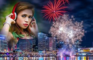 Firework Photo Frame ポスター