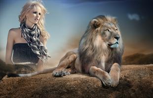 Lion Photo Frame الملصق