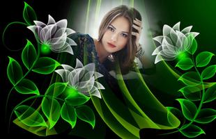 برنامه‌نما Neon Flower Photo Frame عکس از صفحه