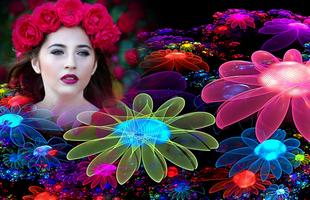 برنامه‌نما Neon Flower Photo Frame عکس از صفحه