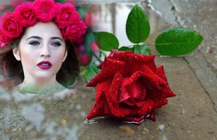 پوستر Rainy Rose Photo Frame