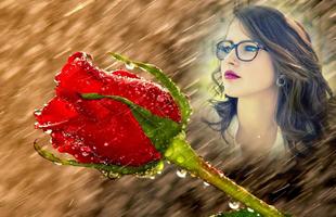 برنامه‌نما Rainy Rose Photo Frame عکس از صفحه