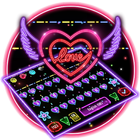 Colorful Neon Sparkling Heart  icono