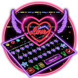Colorful Neon Sparkling Heart  icono