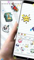 Doodle Stiker Keyboard Theme Cartaz